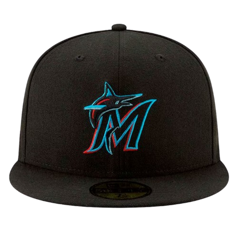 Miami Marlins New Era 59FIFTY Pro Fit Hat - Black