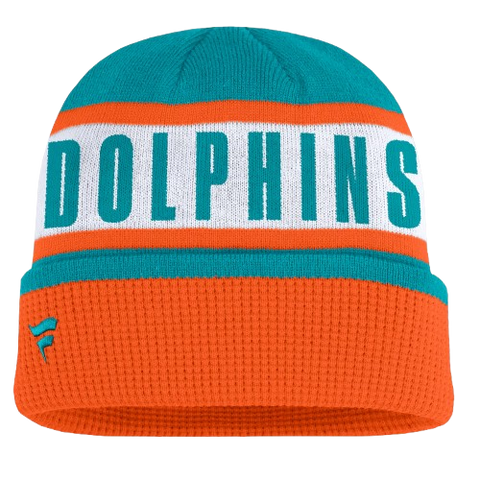 Miami Dolphins Fanatics Oskie Cuffed Knit Toque - Aqua & Orange