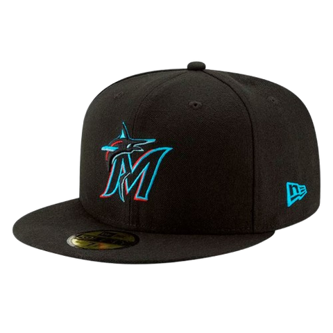 Miami Marlins New Era 59FIFTY Pro Fit Hat - Black
