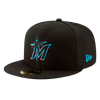 Miami Marlins New Era 59FIFTY Pro Fit Hat - Black