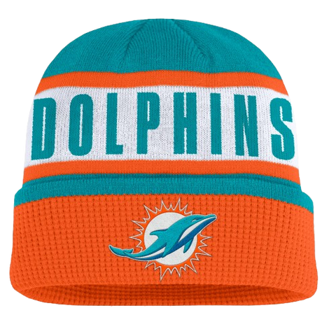 Miami Dolphins Fanatics Oskie Cuffed Knit Toque - Aqua & Orange