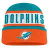 Miami Dolphins Fanatics Oskie Cuffed Knit Toque - Aqua & Orange