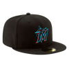 Miami Marlins New Era 59FIFTY Pro Fit Hat - Black