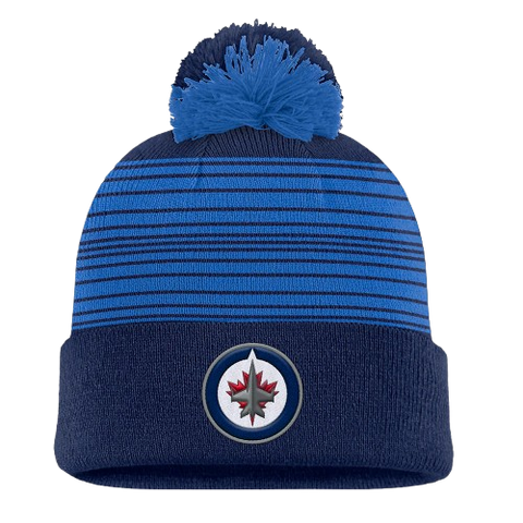 Winnipeg Jets Striped Cuffed Knit Toque with Pom