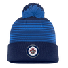 Winnipeg Jets Striped Cuffed Knit Toque with Pom