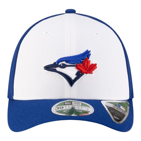 Toronto Blue Jays New Era White Pannel Player Replica 39THIRTY M-Crown Stretch-Fit - Blue & White