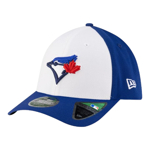 Toronto Blue Jays New Era White Pannel Player Replica 39THIRTY M-Crown Stretch-Fit - Blue & White