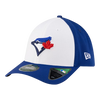 Toronto Blue Jays New Era White Pannel Player Replica 39THIRTY M-Crown Stretch-Fit - Blue & White