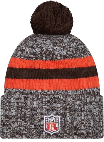 Cleveland Browns New Era Cuffed Knit Toque with Pom – Heather Gray