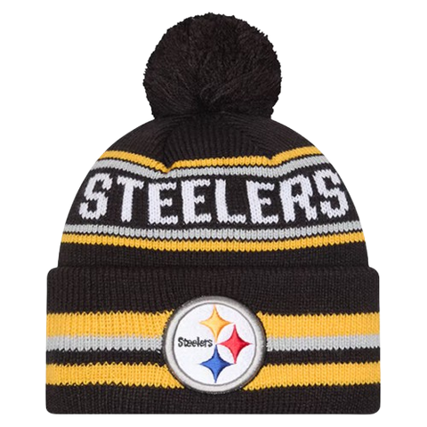 Pittsburgh Steelers New Era Cuffed Knit Toque with Pom – Black