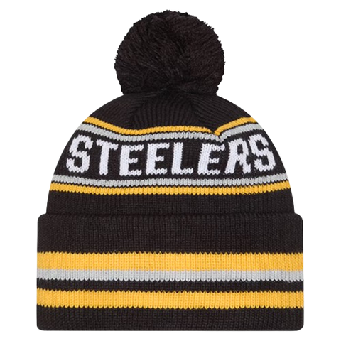 Pittsburgh Steelers New Era Cuffed Knit Toque with Pom – Black
