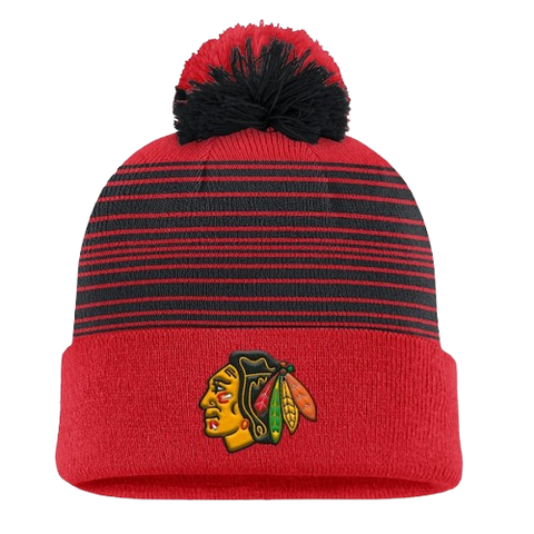 Chicago Blackhawks Spirit Cuffed Knit Toque with Pom