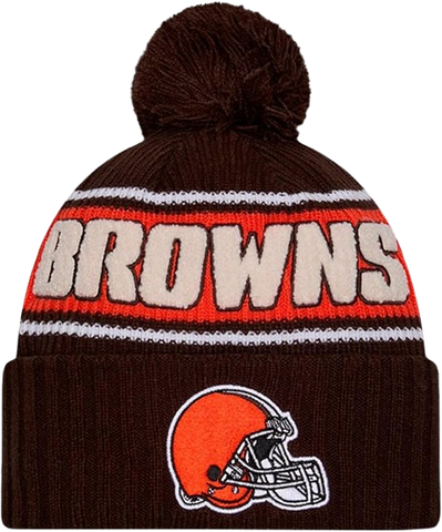 Cleveland Browns Sideline Cuffed Knit Toque with Pom – Brown