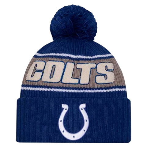 Indianapolis Colts Sideline Cuffed Knit Toque with Pom – Blue