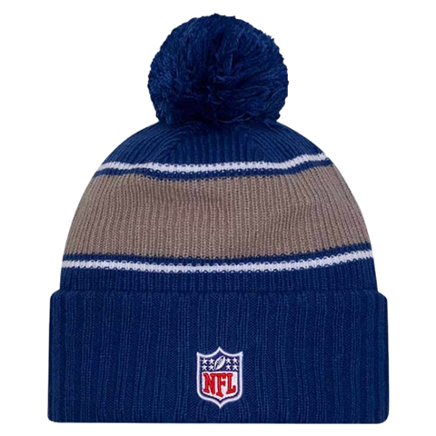 Indianapolis Colts Sideline Cuffed Knit Toque with Pom – Blue