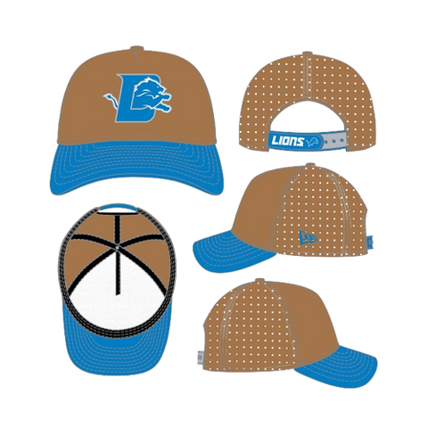 Detroit Lions New Era 9Forty M-Crown A-Frame Deceptor Letter Logo Trucker Hat- Bronze
