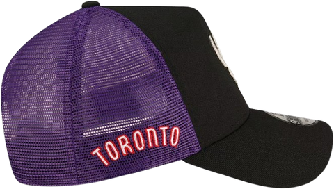Toronto Raptors New Era 9FORTY A-Frame Trucker Snapback - Black & Purple