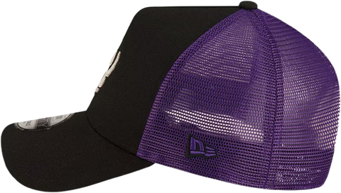 Toronto Raptors New Era 9FORTY A-Frame Trucker Snapback - Black & Purple