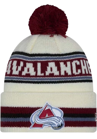 Colorado Avalanche New Era Cuffed Knit Toque with Pom – Cream