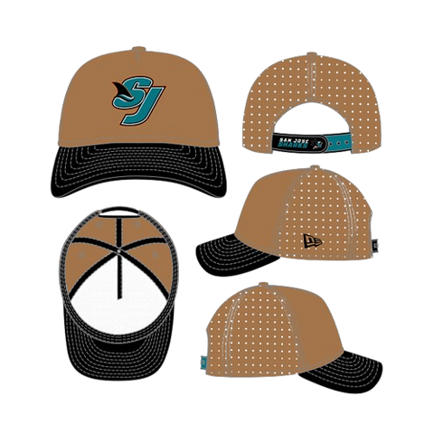 San Jose Sharks New Era 9Forty M-Crown A-Frame Deceptor Letter Logo Trucker Hat- Bronze