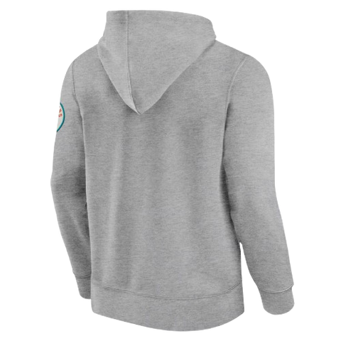 Miami Dolphins Vintage Logo Fanatics Label Maker Pullover Hoodie - Gray