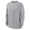 Miami Dolphins Nike Draw Block Club Pullover Sweatshirt - Gray