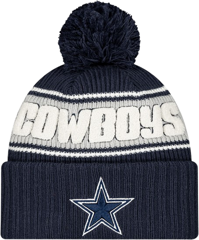 Dallas Cowboys Sideline Cuffed Knit Toque with Pom  - Navy