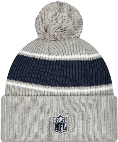 Dallas Cowboys Sideline Cuffed Knit Toque with Pom  - Grey