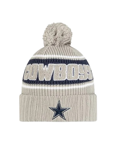 Dallas Cowboys Sideline Cuffed Knit Toque with Pom  - Grey