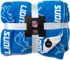 Detroit Lions Faux Sherpa Lined Blanket With Soft Coral Fleece - Blue
