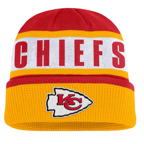 Kansas City Chiefs Fanatics Oskie Cuffed Knit Toque - Red & Yellow