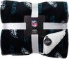Philadelphia Eagles Faux Sherpa Lined Blanket With Soft Coral Fleece - Black