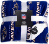 Baltimore Ravens Faux Sherpa Lined Blanket With Soft Coral Fleece - Purple