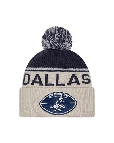 Dallas Cowboys Sideline Cuffed Knit Toque with Pom - Historic