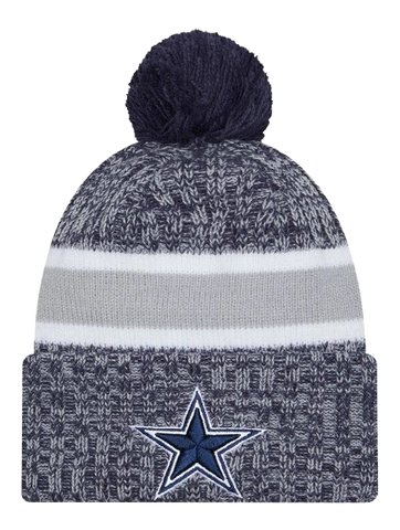 Dallas Cowboys Sideline Cuffed Knit Toque with Pom  - Heather