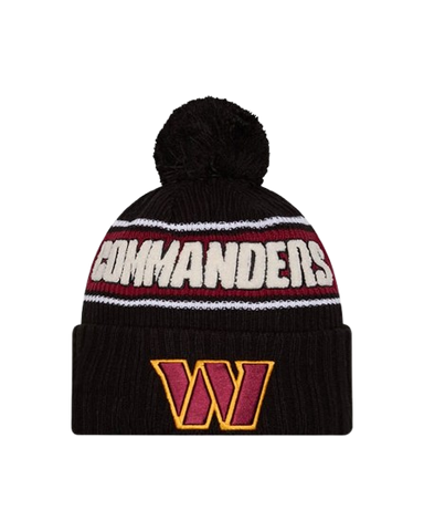 Washington Commanders Sideline Cuffed Knit Toque with Pom – Black