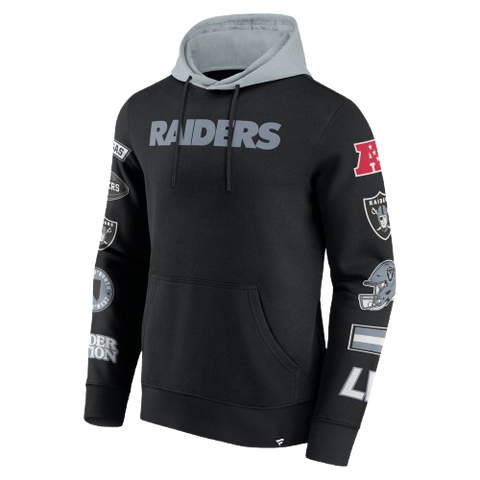 Las Vegas Raiders Fanatics Patched Out Pullover Hoodie - Black