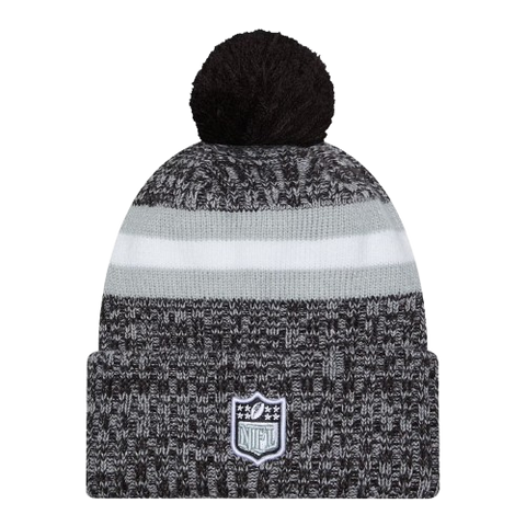 Las Vegas Raiders Sideline Cuffed Knit Toque with Pom  - Heather