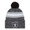 Las Vegas Raiders Sideline Cuffed Knit Toque with Pom  - Heather