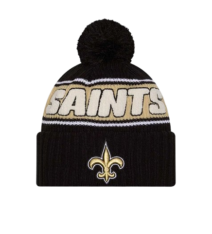 New Orleans Saints Sideline Cuffed Knit Toque with Pom – Black