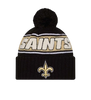 New Orleans Saints Sideline Cuffed Knit Toque with Pom – Black