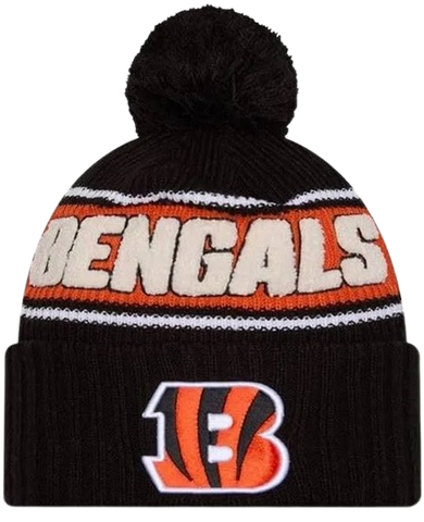 Cincinnati Bengals Sideline Cuffed Knit Toque with Pom – Black