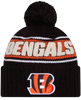 Cincinnati Bengals Sideline Cuffed Knit Toque with Pom – Black