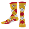 Kansas City Chiefs Argyle Socks Men's Size 10-13