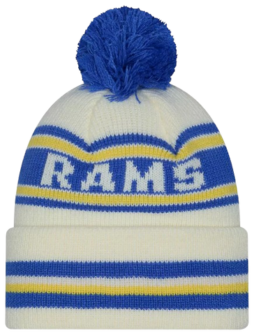 Los Angeles Rams New Era Cuffed Knit Toque with Pom – Cream