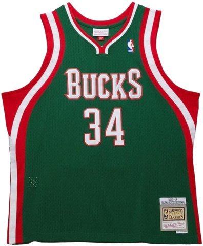Milwaukee Bucks Giannis Antetokounmpo Mitchell & Ness Vintage Jersey ('13/'14) - Hunter Green
