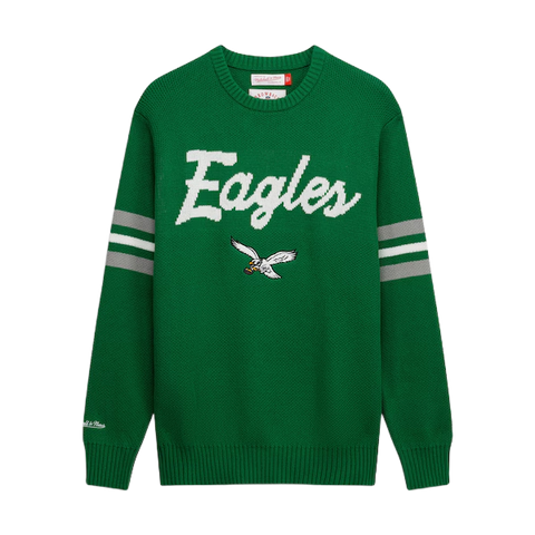 Philadelphia Eagles Mitchell & Ness Head Coach Sweater - Kelly Green
