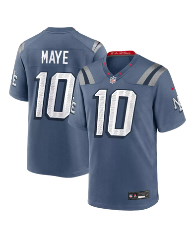 New England Patriots Drake Maye NFL Rivalries Nike Game Jersey - Storm Blue