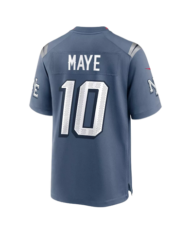 New England Patriots Drake Maye NFL Rivalries Nike Game Jersey - Storm Blue
