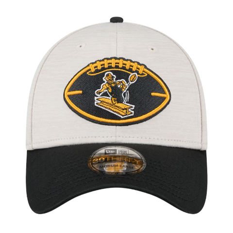 Pittsburgh Steelers New Era 39THIRTY Vintage Logo Stretch Fit - Cream